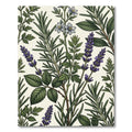 Botanical Lavender and Rosemary Herb Garden Rug