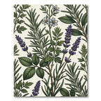 Botanical Lavender and Rosemary Herb Garden Rug