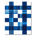 Modern Blue Plaid Geometric Check Rug