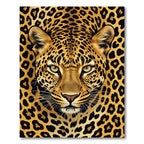 Golden Leopard Face Bold Print Rug