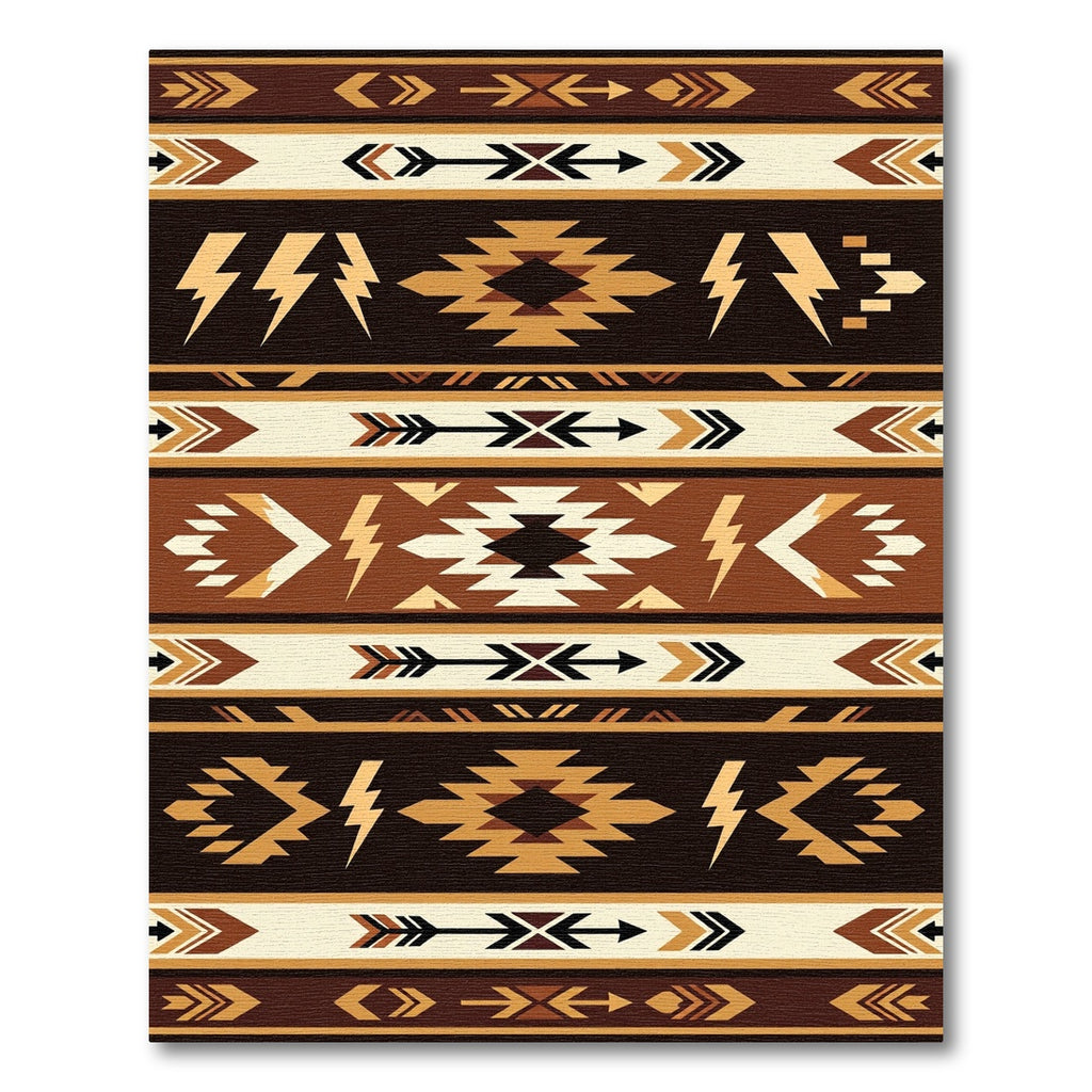 Earthy Southwest Arrow Lightning Geometric Rug