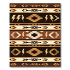 Earthy Southwest Arrow Lightning Geometric Rug