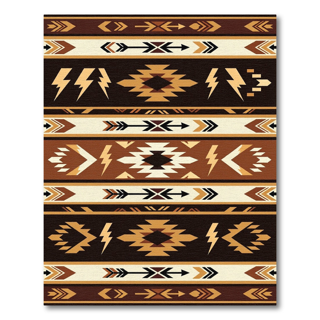 Earthy Southwest Arrow Lightning Geometric Rug