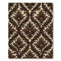 Rich Brown Damask Ornament Rug