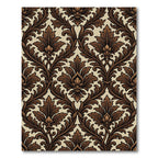 Rich Brown Damask Ornament Rug