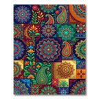 Vibrant Paisley Floral Medallion Collage Rug