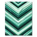 Modern Emerald Green Geometric Chevron Rug