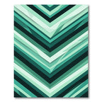 Modern Emerald Green Geometric Chevron Rug
