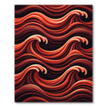 Crimson Abstract Flowing Wave Art Rug