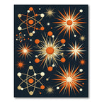 Mid Century Atomic Starburst Navy Rug