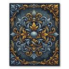 Ornate Gold and Silver Seashell Filigree Rug