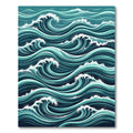 Dynamic Teal Ocean Wave Swirl Rug