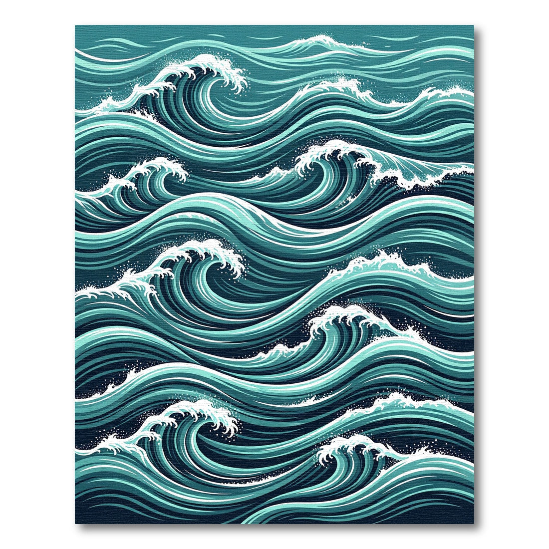 Dynamic Teal Ocean Wave Swirl Rug