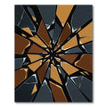 Geometric Shattered Glass Golden Obsidian Rug
