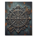 Ornate Silver Floral Medallion Rug