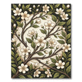 Botanical Cherry Blossom Branch Cream Illustration Rug