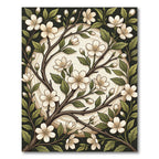 Botanical Cherry Blossom Branch Cream Illustration Rug
