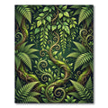 Lush Botanical Fern Forest Vines Rug