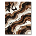 Minimalist Brown Zen Brushwork Swirl Rug