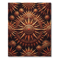 Golden Radiant Sunburst Geometric Art Rug