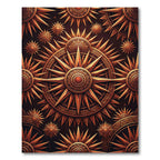 Golden Radiant Sunburst Geometric Art Rug