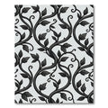 Elegant Black and White Botanical Vine Rug