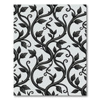 Elegant Black and White Botanical Vine Rug