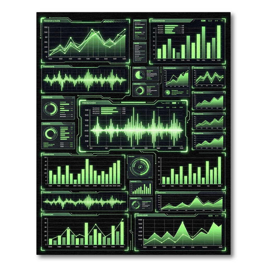 Neon Green Digital Data Grid Rug