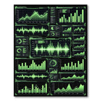 Neon Green Digital Data Grid Rug