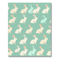 Whimsical Mint and Cream Bunny Rabbit Rug