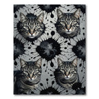 Tabby Cat Ink Splatter Collage Rug