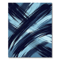 Deep Blue Abstract Brush Stroke Rug