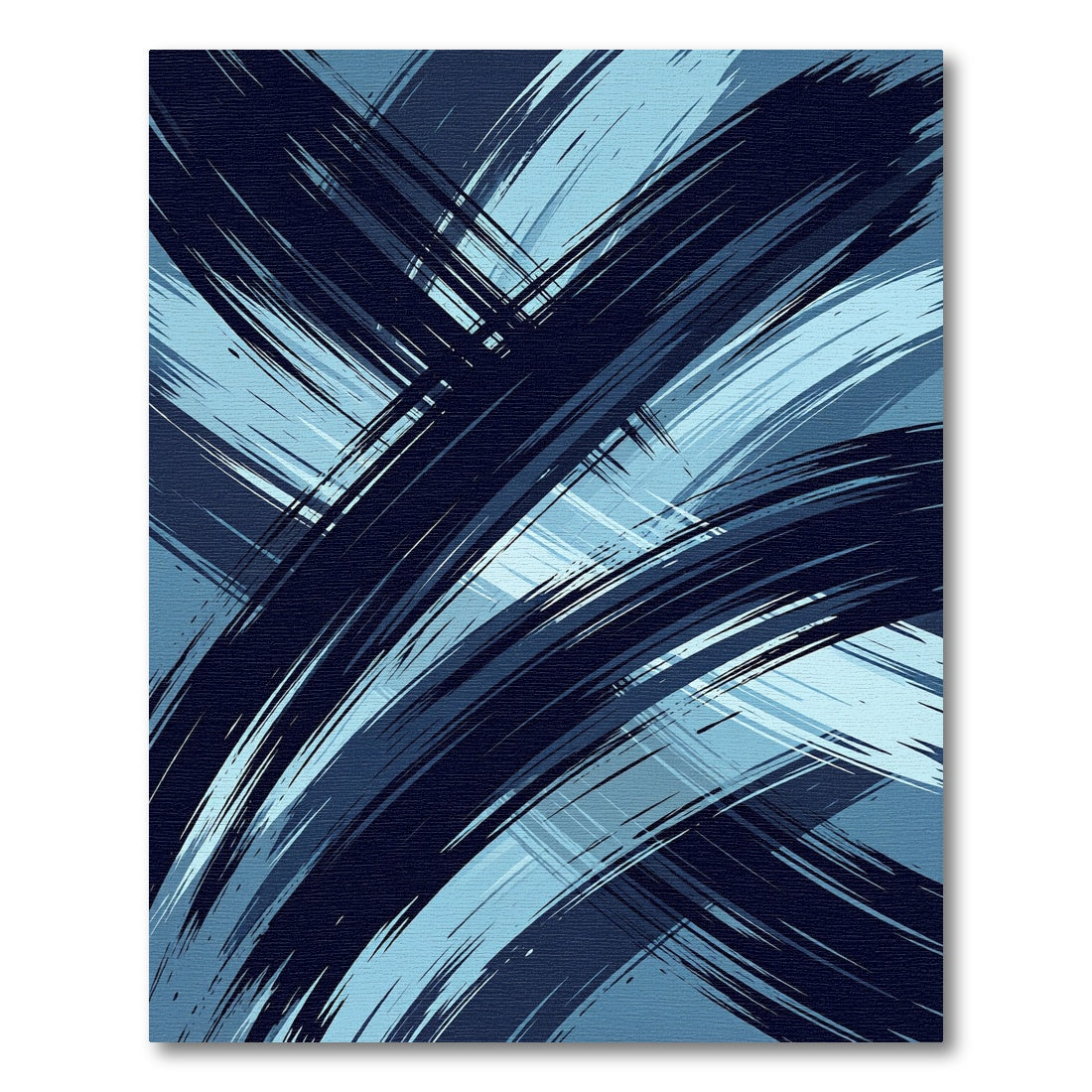 Deep Blue Abstract Brush Stroke Rug