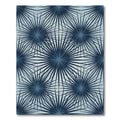 Navy Blue Geometric Sunburst Star Rug