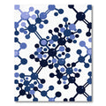 Navy Blue Atomic Structure Pattern Rug
