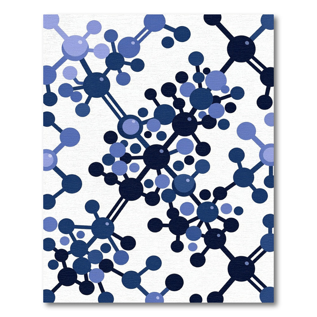 Navy Blue Atomic Structure Pattern Rug
