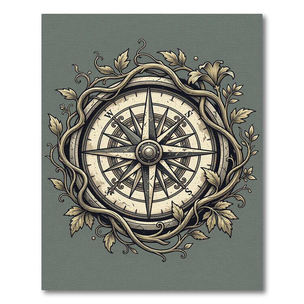 Ornate Compass Vine Garden Rug