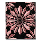 Blush Dusty Rose Geometric Floral Mandala Rug