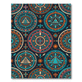 Vibrant Aztec Sun Pyramid Geometric Medallion Rug