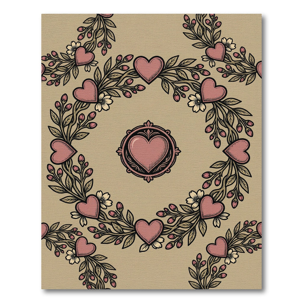 Crimson Heart Floral Garland Repeating Rug