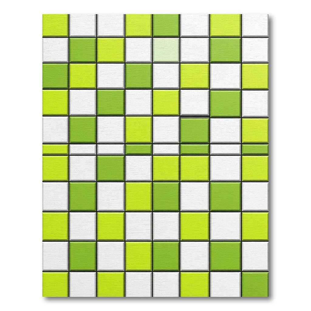 Modern Geometric Lime Green Grid Rug