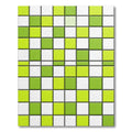 Modern Geometric Lime Green Grid Rug