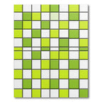 Modern Geometric Lime Green Grid Rug