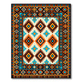 Vibrant Geometric Aztec Diamond Area Rug