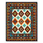 Vibrant Geometric Aztec Diamond Area Rug