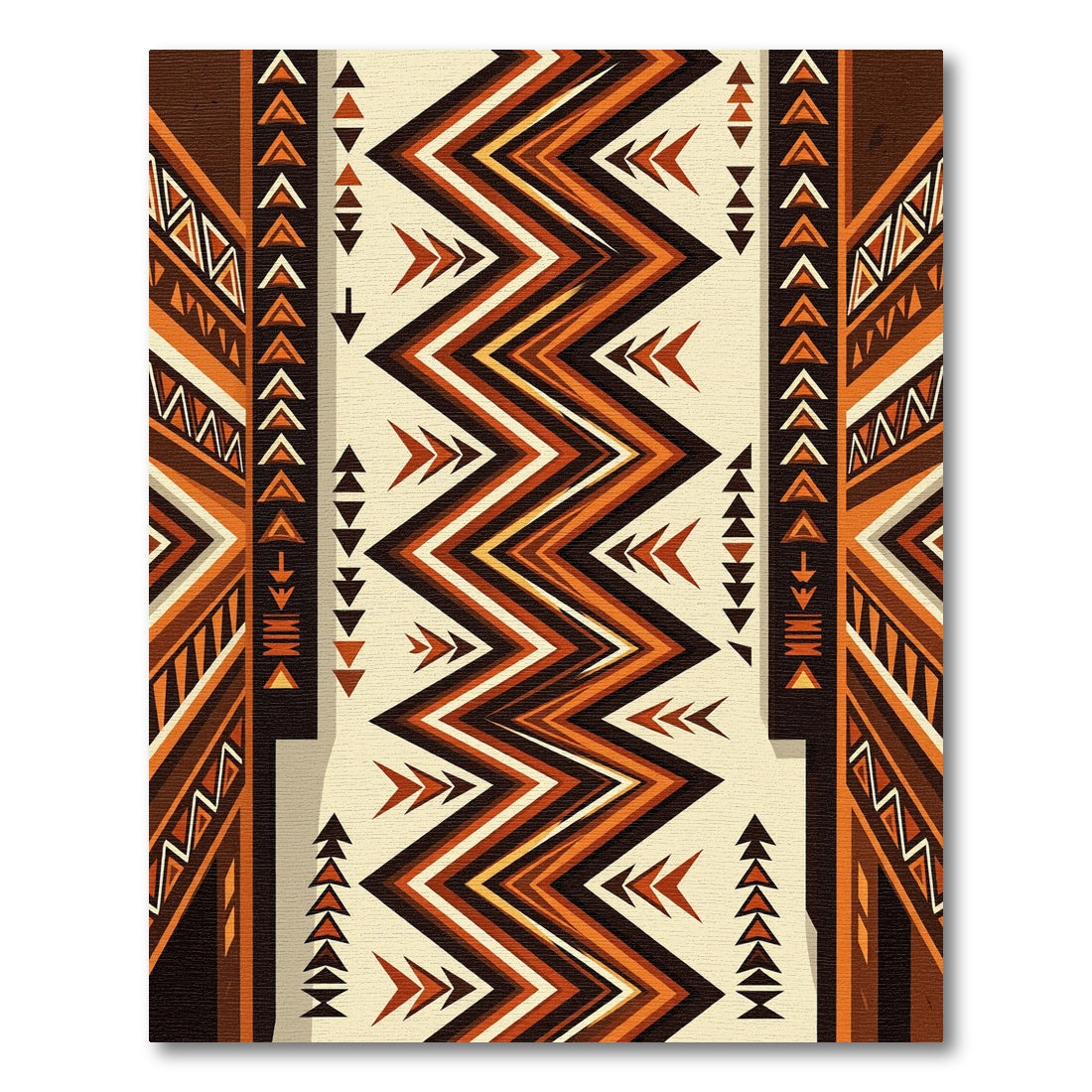 Earthy Terracotta Zigzag Geometric Shuttles Rug