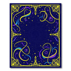 Cosmic Indigo Starry Celestial Swirl Rug