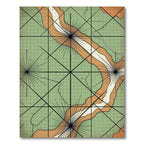 Modern Sage Topographic Cartography Grid Rug