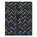 Charcoal Gray Zigzag Chevron Rug