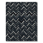 Charcoal Gray Zigzag Chevron Rug